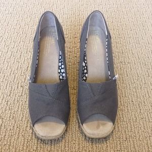 Grey high heel tom shoes