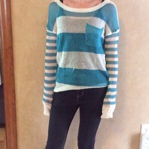 Striped white and blue sweater