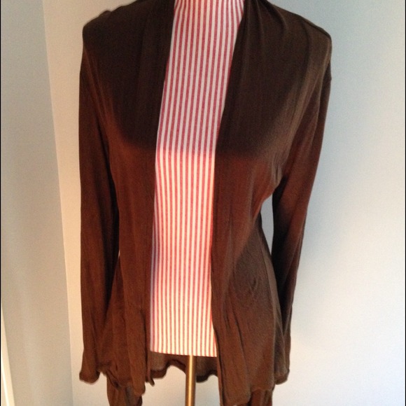 Brown lightweight open cardigan