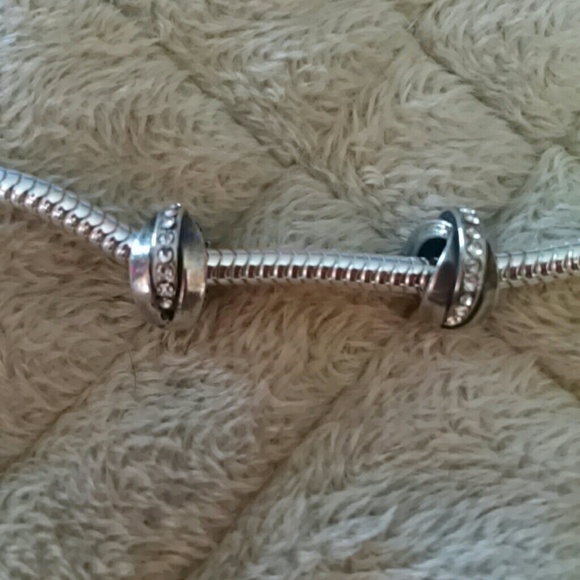 Pandora like rhinestone charm beads