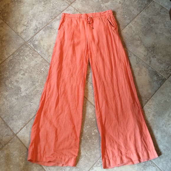 Guess coral linen pants size medium