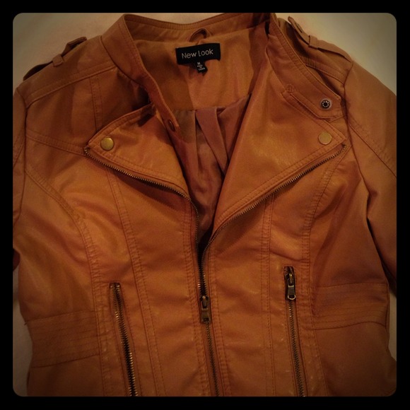 Copper sandy brown blazer with ruffle at sides