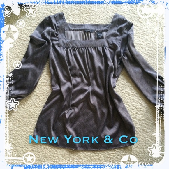 New York & Co Square Neck Grey Top