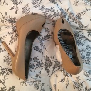 Sam Edelman High heel peep toe nude wedges