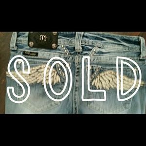 SOLD ON EBAY Miss Me 28"x 29" Destructed Denim