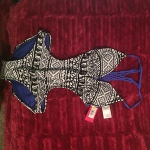 Tribal Print Cutout One-Piece