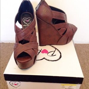 Brown wedges. Size 6.5