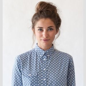 Chambray polka dot shirt