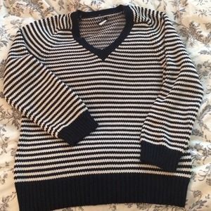 J. crew striped v neck sweater