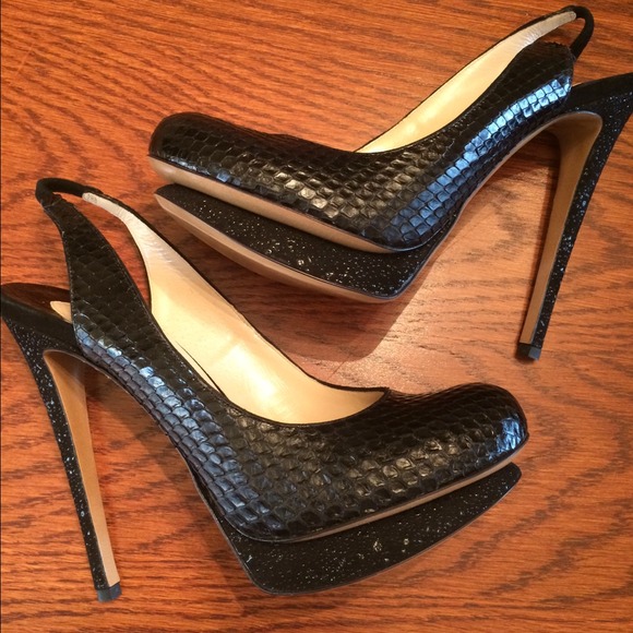 100% authentic Nicholas Kirkwood Python Platform Slingback Pump - Picture 4 of 5
