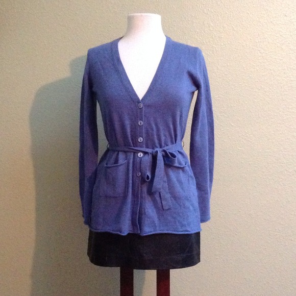 evie Sweaters - Evie grey belted cardigan sweater NWOT