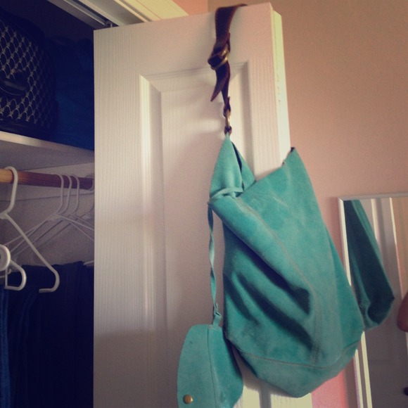 Lucky brand teal suede purse