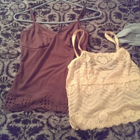 Vintage crop tops, colors nude and dark brown!