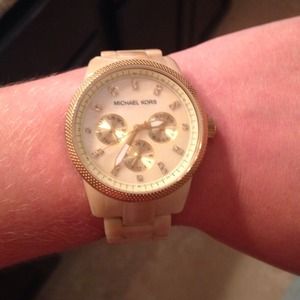 Michael Kors gold and pearl watch
