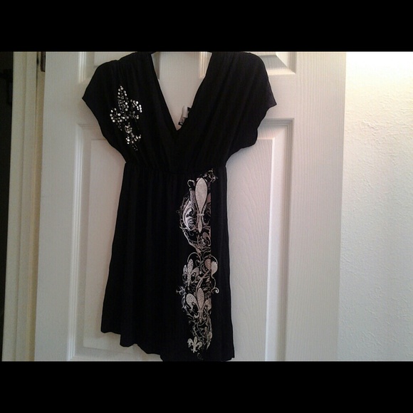 Front and back v neck babydoll top