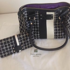 Kate Spade black and white handbag and wallet