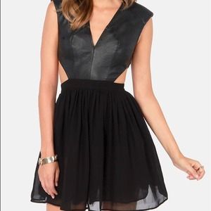 Hot and heavy black vegan leather dress.
