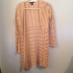 Long crocheted cardigan