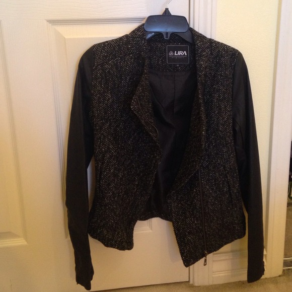Lira tweed and a faux leather jacket