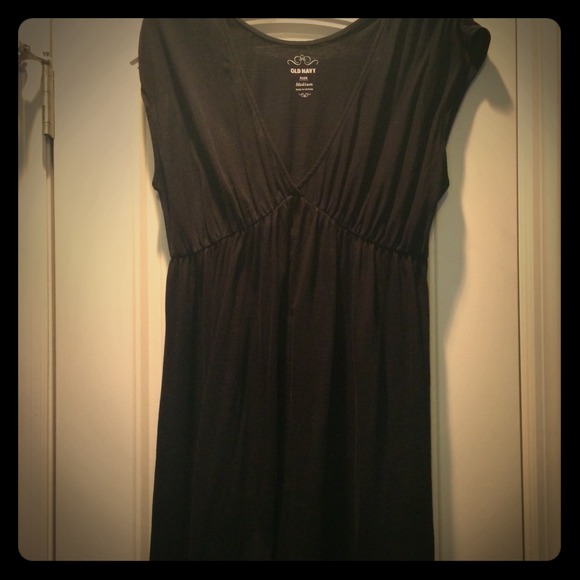 Black cotton dress/ swim coverup