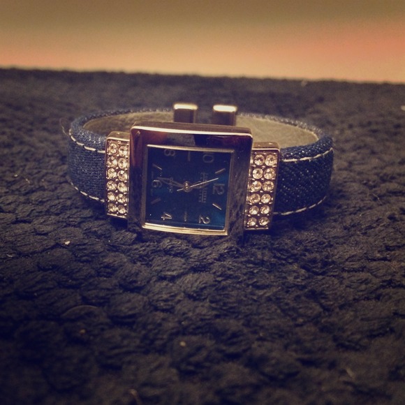 Blue rhinestone watch
