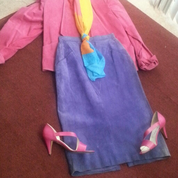 PURPLE SUEDE SKIRT