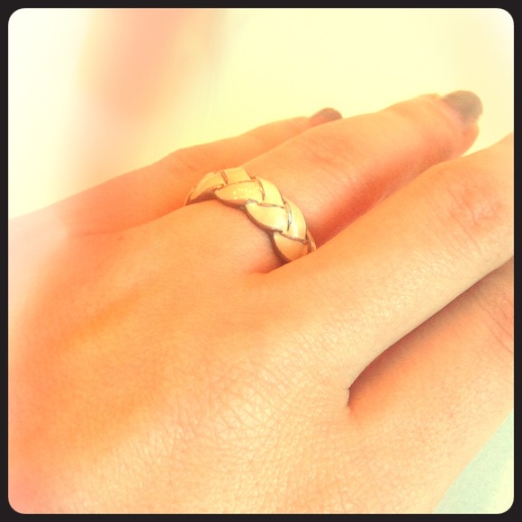 Gold and Cream Braid Ring