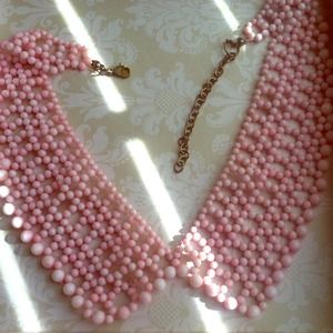 Baby pink collar necklace