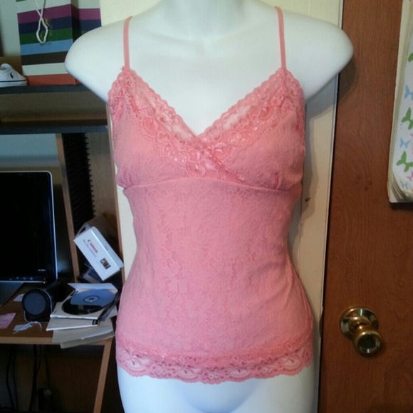 Pink Floral Lace Cami Tank Medium Gorgeous!!!