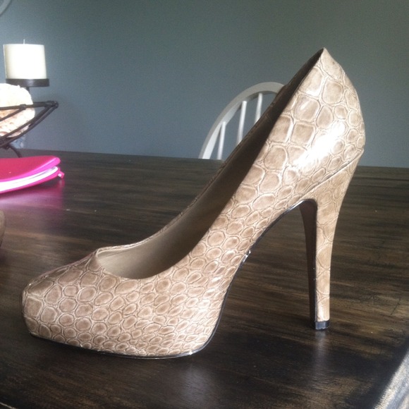 Snakeskin print heels