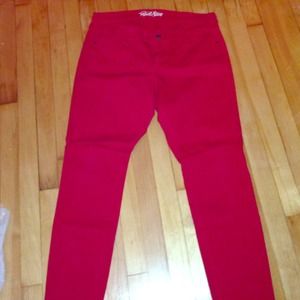 Old Navy Red Rockstar jeans