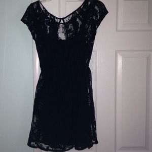 A navy blue lace dress