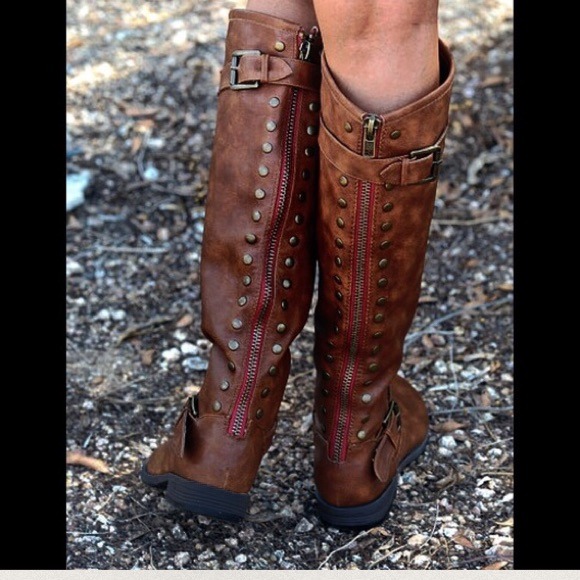 Boots - Red Zipper Riding Boots ❤️