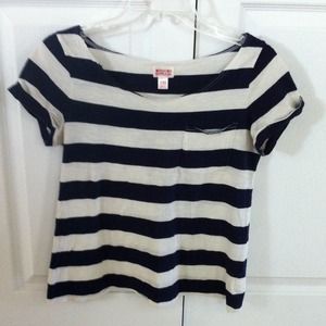 Mossimo Supply Company XS Navy and Beige Striped T