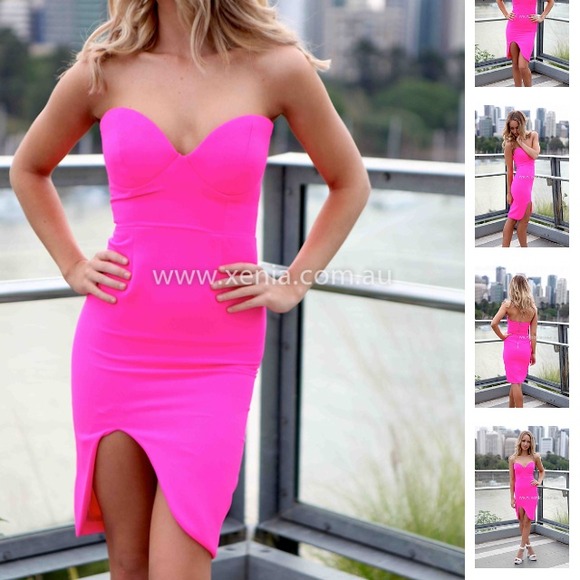 Hot Pink Midi Dress