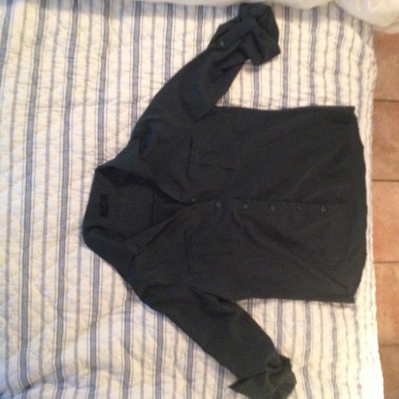 green button up seer blouse