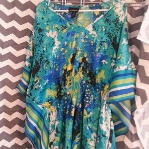 Teal and Blue komono blouse