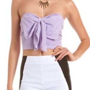 White front bow crop top size M/L