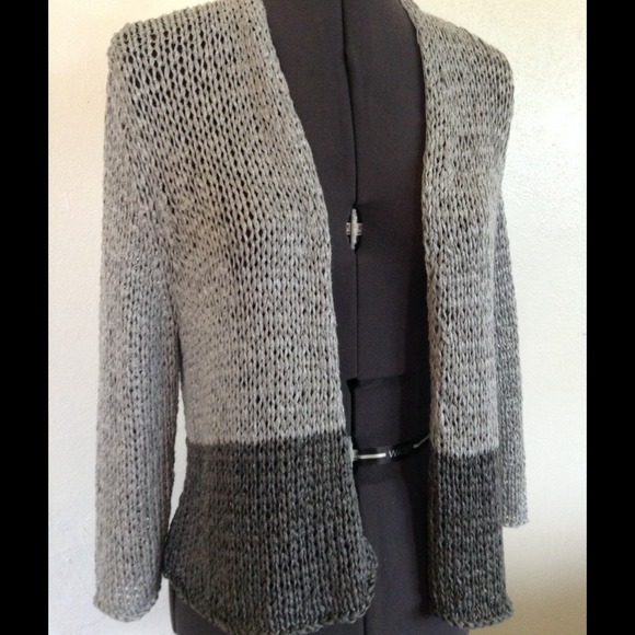 Eileen Fisher Sweaters - EILEEN FISHER Crocheted Ribbon Open Sweater, Sz PL