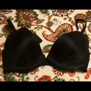 Cacique Black Underwire Push-up Plunge Bra