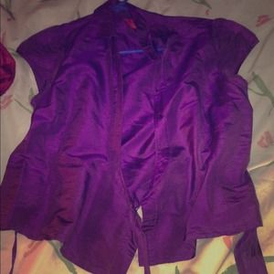 Purple short sleeve blouse