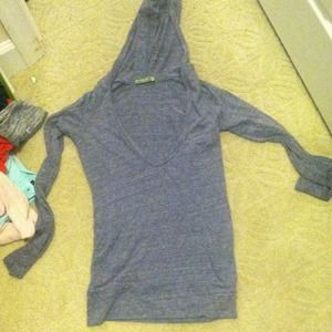 Slim fitting faded blue hoodie