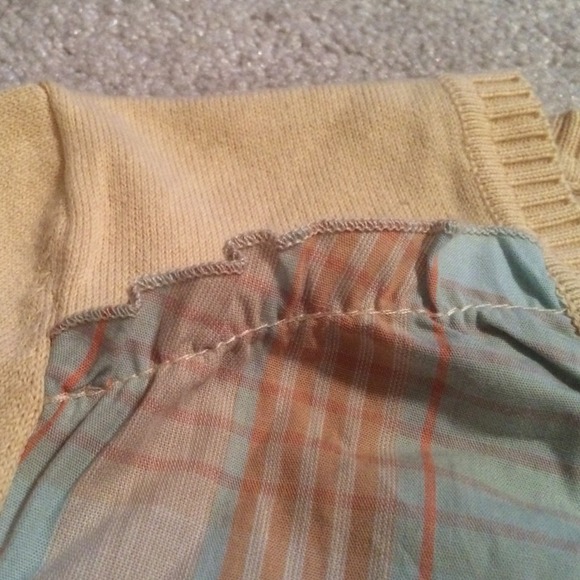 Liz Claiborne plaid front 3/4 sleeve cardigan NWOT - Picture 3 of 4