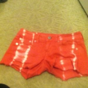 tie die stripy American eagle shorts