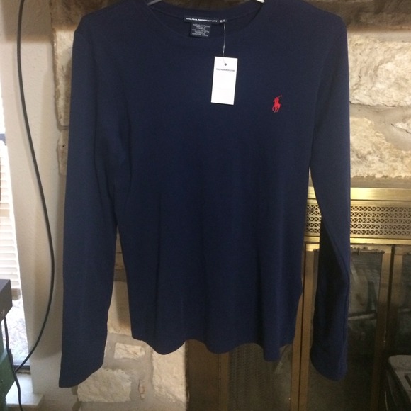 Polo long sleeve navy blue