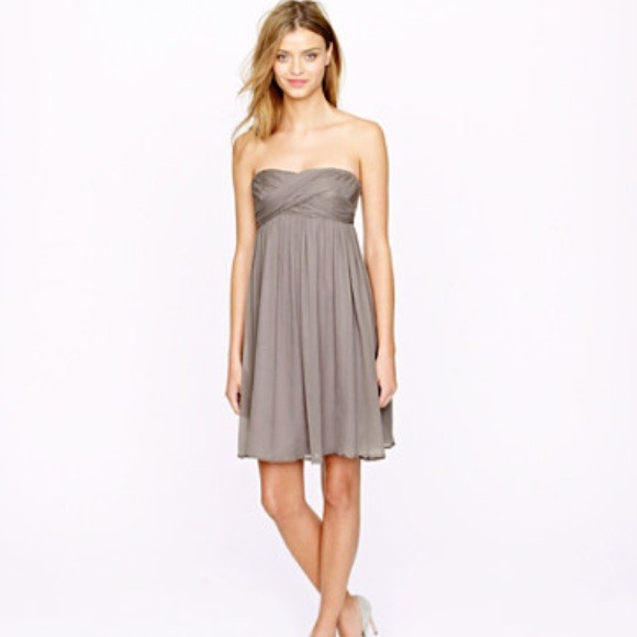 Jcrew chiffon strapless formal dress