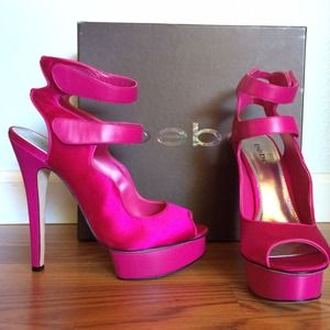 Hot Pink Bebe Platform Heels