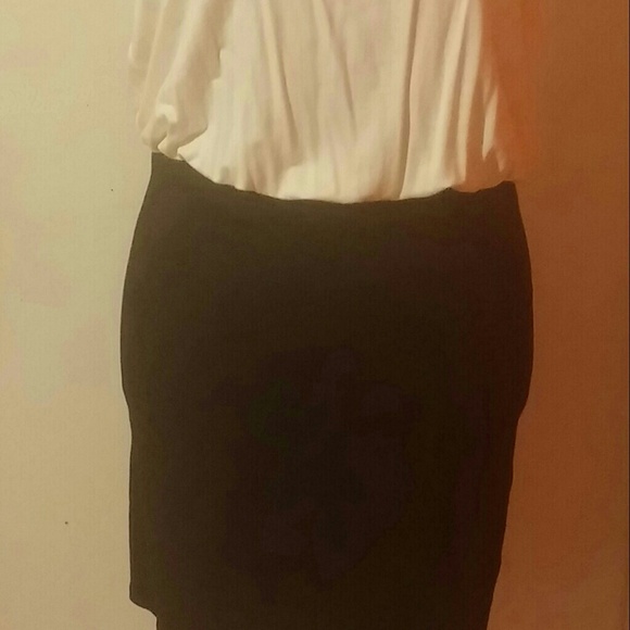 Velvet Torch Black & White Color block dress