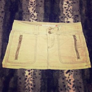 Abercrombie & Fitch Corduroy Green Mini Skirt