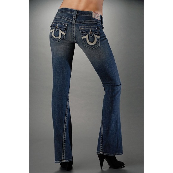 True Religion medium washed fight and flare jeans